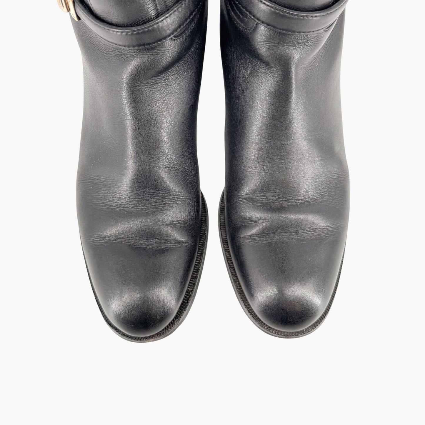 Gucci Knee High Riding Boots in Black Leather Size 8