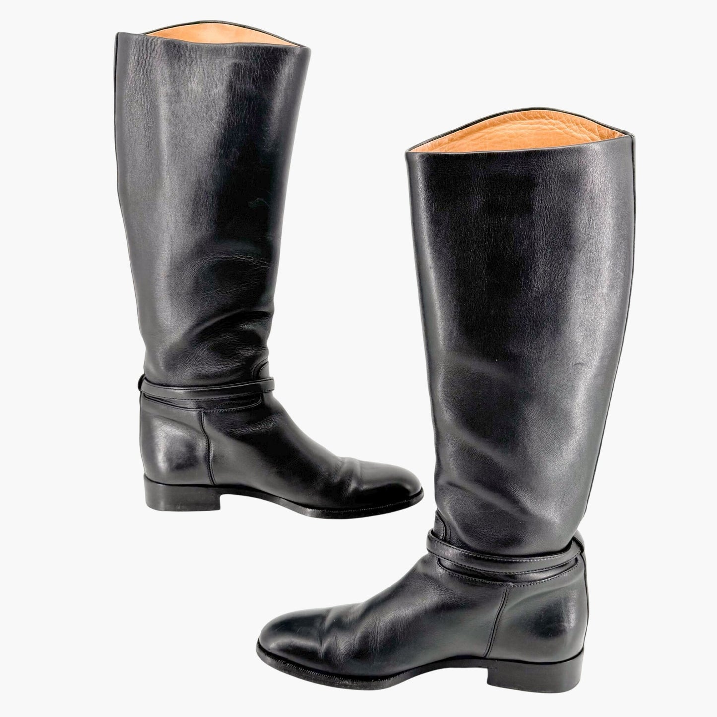 Gucci Knee High Riding Boots in Black Leather Size 8