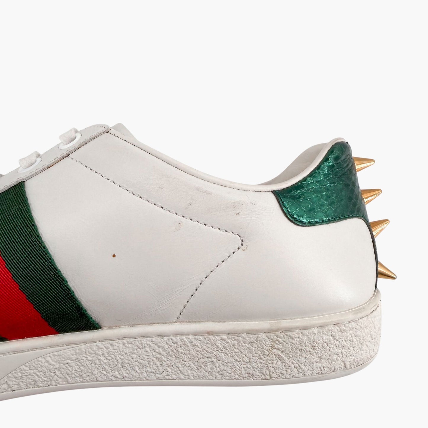 Gucci Pearl-Embellished Ace White Leather Sneakers Size 38.5