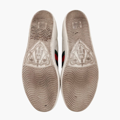 Gucci Pearl-Embellished Ace White Leather Sneakers Size 38.5