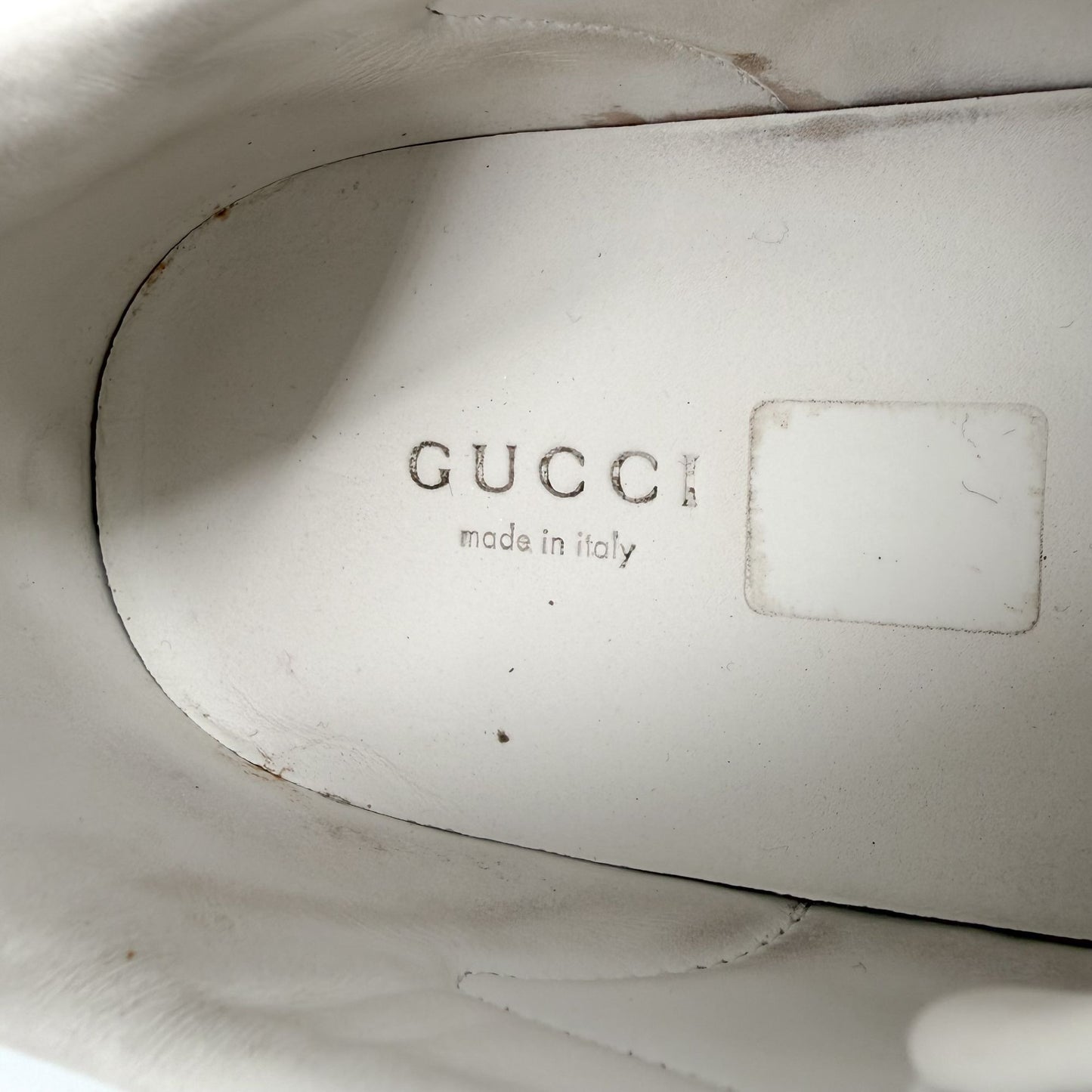 Gucci Pearl-Embellished Ace White Leather Sneakers Size 38.5