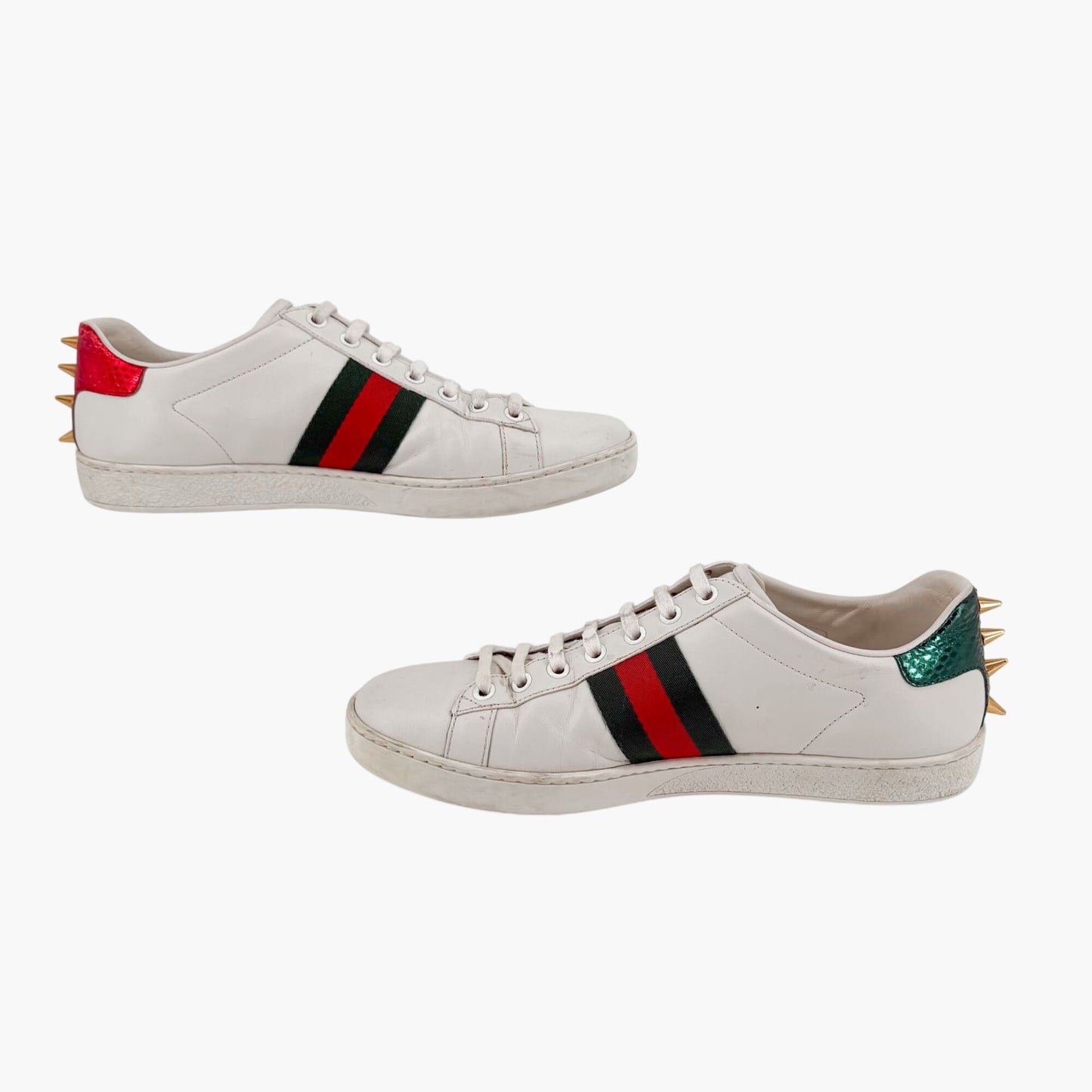 Gucci Pearl-Embellished Ace White Leather Sneakers Size 38.5