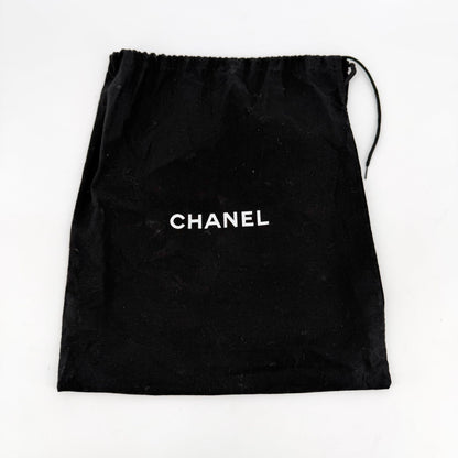 Chanel CC Black Leather Espadrille Slide Sandals Size 38