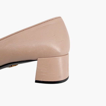 Prada Cap Toe Ballet Pumps Beige Leather Size 40