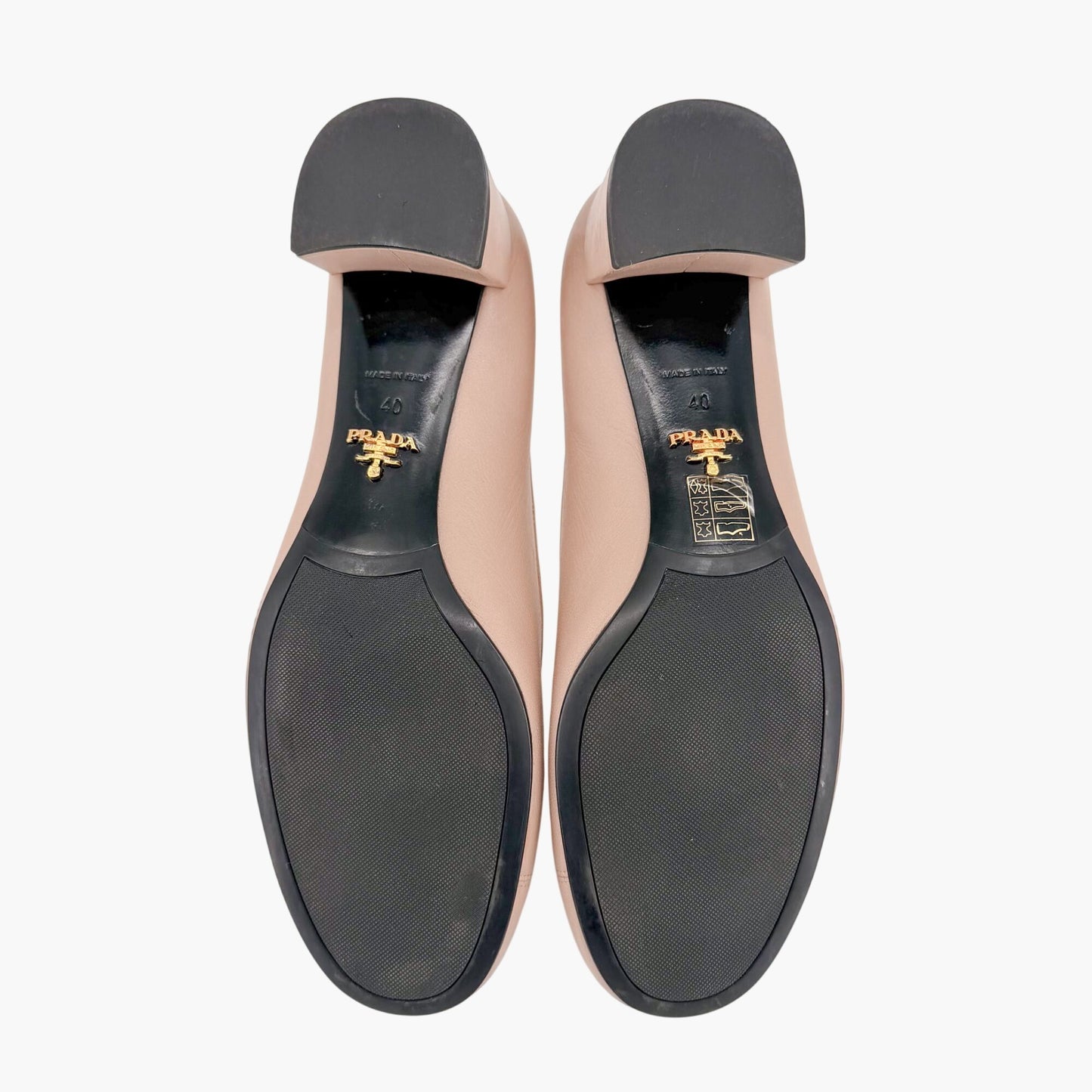 Prada Cap Toe Ballet Pumps Beige Leather Size 40