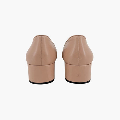 Prada Cap Toe Ballet Pumps Beige Leather Size 40