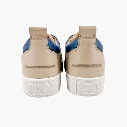 Christian Louboutin Happyrui Low Top Platform Sneakers in Woven Blue Size 40