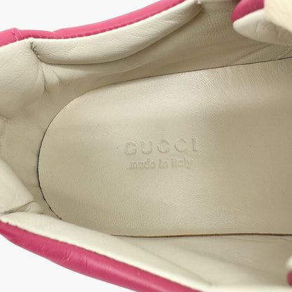 Gucci Rhyton Logo Sneaker in Pink Leather Size 38