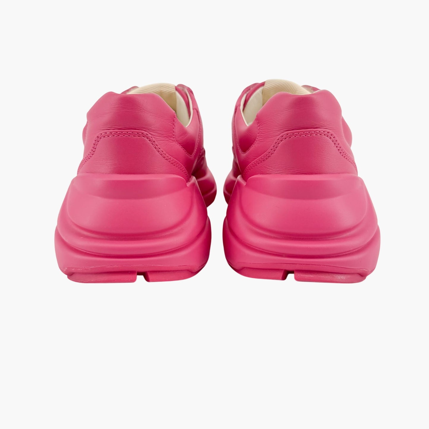 Gucci Rhyton Logo Sneaker in Pink Leather Size 38