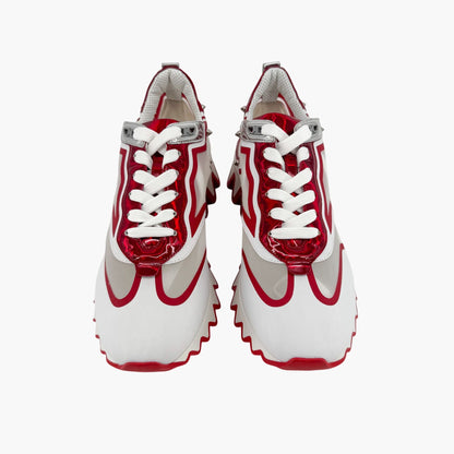 Christian Louboutin Sharkina Sneakers White Red Size 41