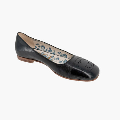 Gucci Hills GG Cap Toe Ballet Flats Black Size 37.5