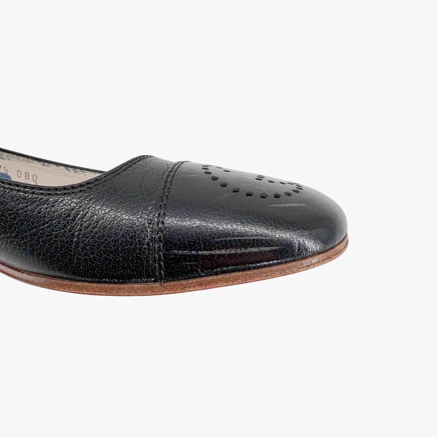 Gucci Hills GG Cap Toe Ballet Flats Black Size 37.5