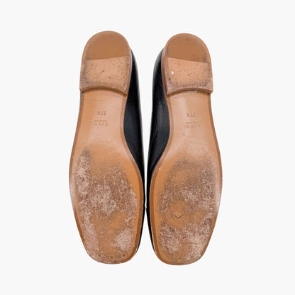 Gucci Hills GG Cap Toe Ballet Flats Black Size 37.5