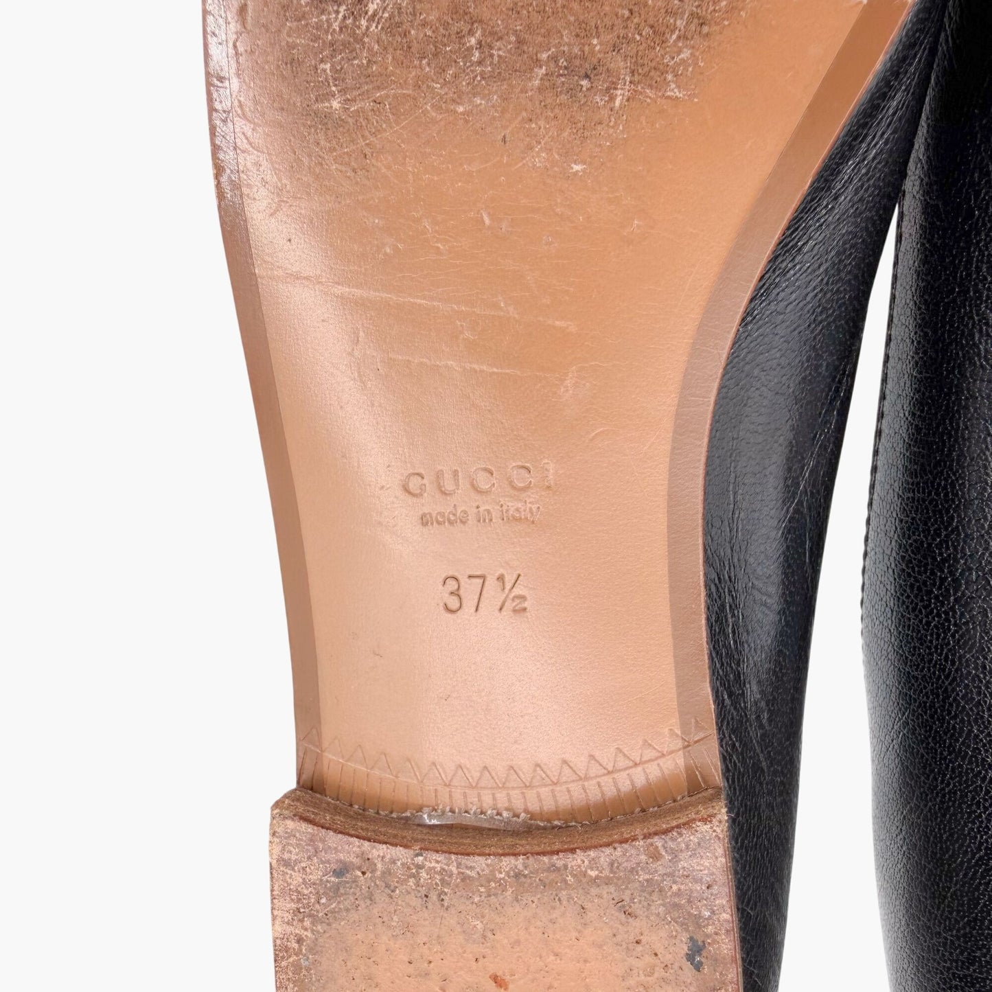 Gucci Hills GG Cap Toe Ballet Flats Black Size 37.5