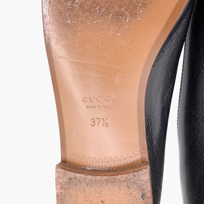 Gucci Hills GG Cap Toe Ballet Flats Black Size 37.5