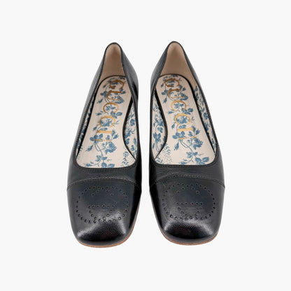 Gucci Hills GG Cap Toe Ballet Flats Black Size 37.5
