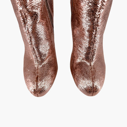 Christian Louboutin Moulin Noir 120 Over-the-Knee Sequin Boots in Pink – Size 40