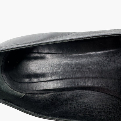 Chanel CC Smoking Loafer Flats in Black Leather – Size 37.5