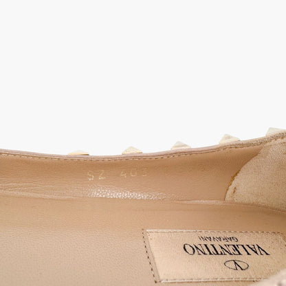 Valentino Garavani Rockstud Ballet Flat in Red Patent Leather Size 39.5