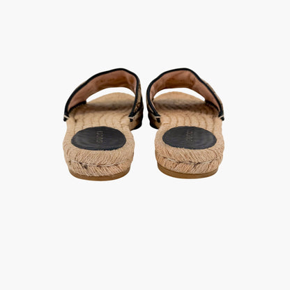 Gucci Marmont GG Espadrille Slide Sandals Beige Size 37