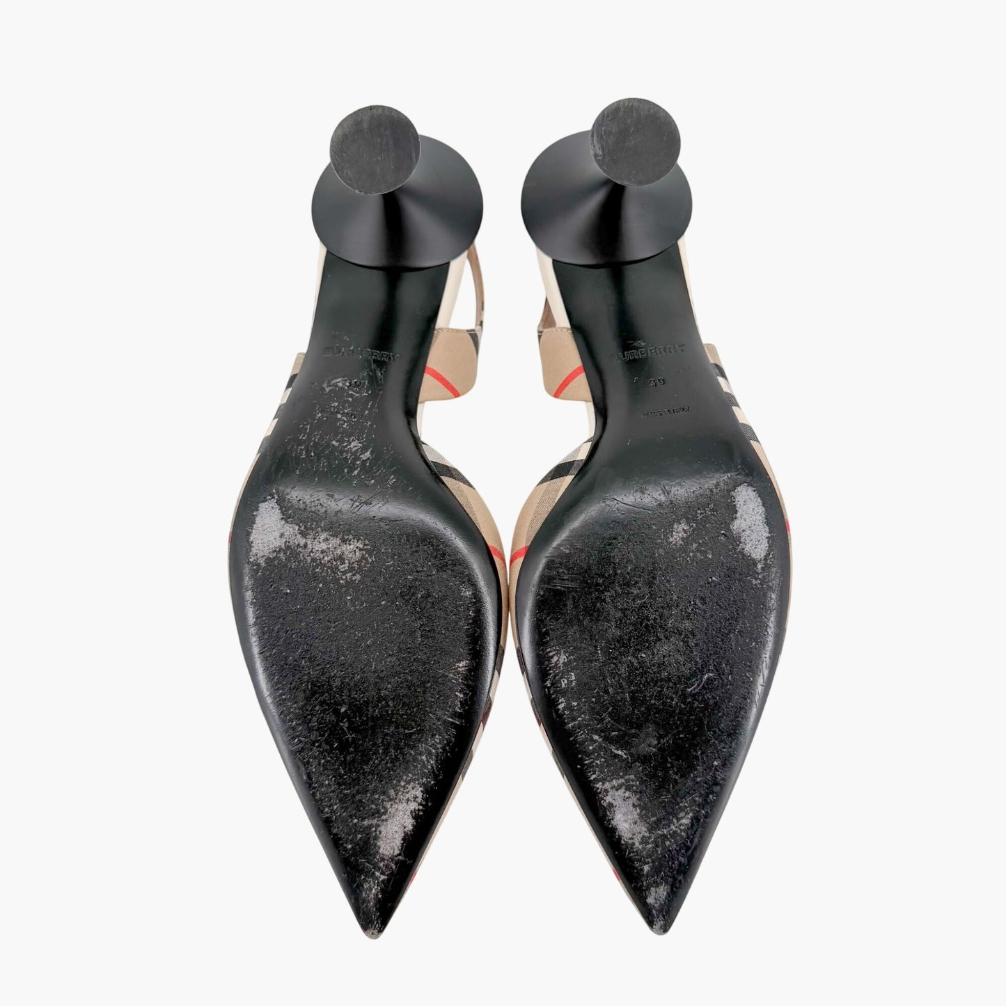 Burberry Leticia 55 Slingback Pumps in Archive Check Size 39