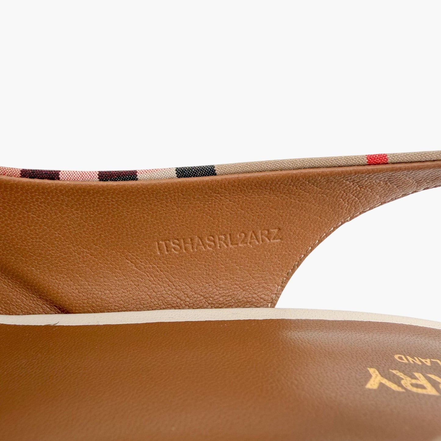 Burberry Leticia 55 Slingback Pumps in Archive Check Size 39