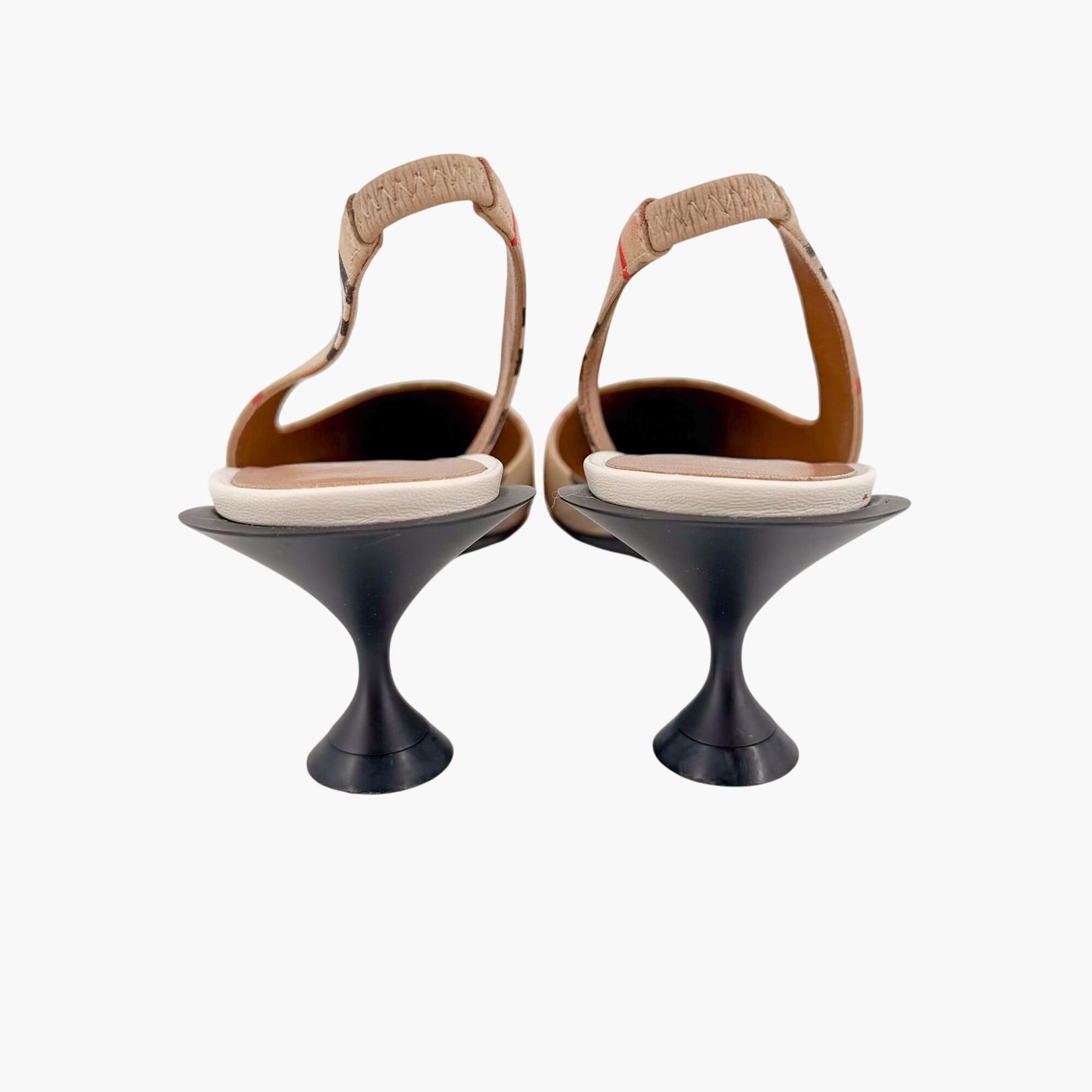 Burberry Leticia 55 Slingback Pumps in Archive Check Size 39
