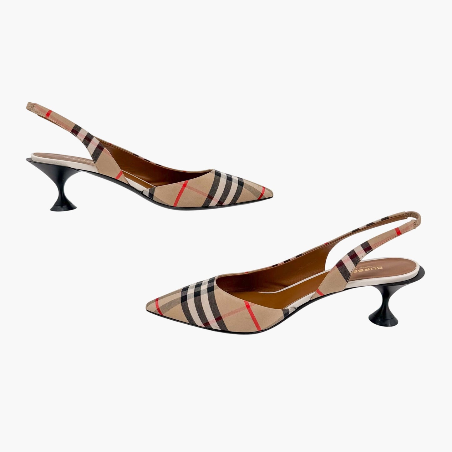 Burberry Leticia 55 Slingback Pumps in Archive Check Size 39