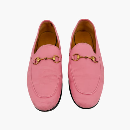 Gucci Jordaan Horsebit Loafers in Pink Leather Size 39.5