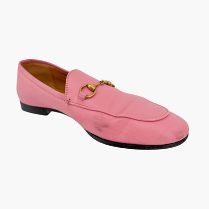 Gucci Jordaan Horsebit Loafers in Pink Leather Size 39.5