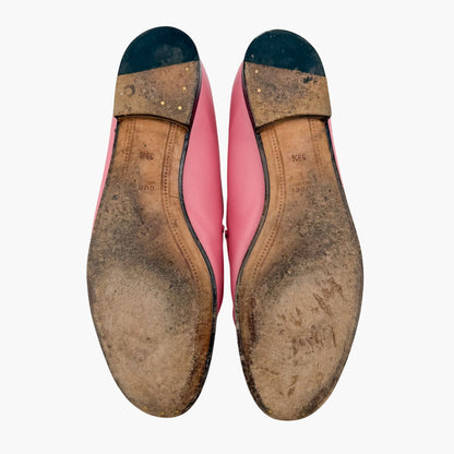 Gucci Jordaan Horsebit Loafers in Pink Leather Size 39.5