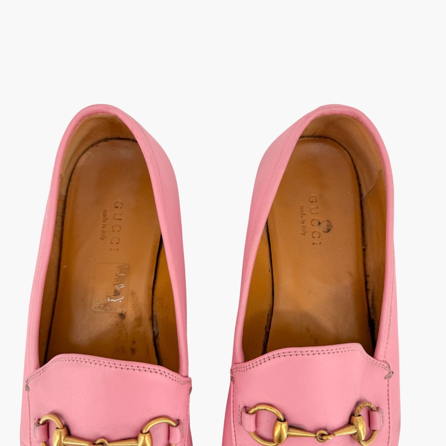 Gucci Jordaan Horsebit Loafers in Pink Leather Size 39.5