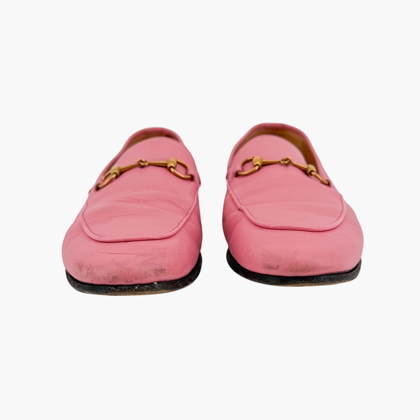 Gucci Jordaan Horsebit Loafers in Pink Leather Size 39.5