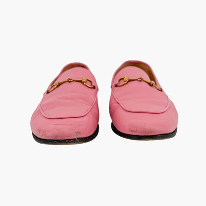 Gucci Jordaan Horsebit Loafers in Pink Leather Size 39.5