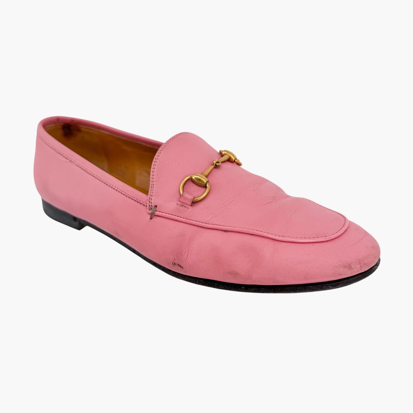 Gucci Jordaan Horsebit Loafers in Pink Leather Size 39.5