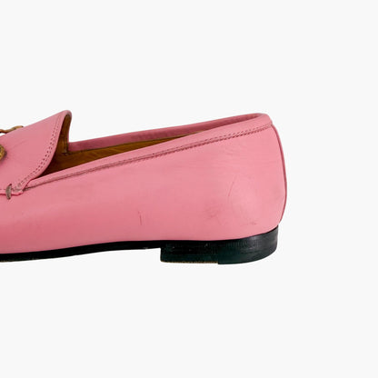 Gucci Jordaan Horsebit Loafers in Pink Leather Size 39.5