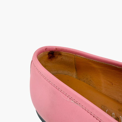 Gucci Jordaan Horsebit Loafers in Pink Leather Size 39.5