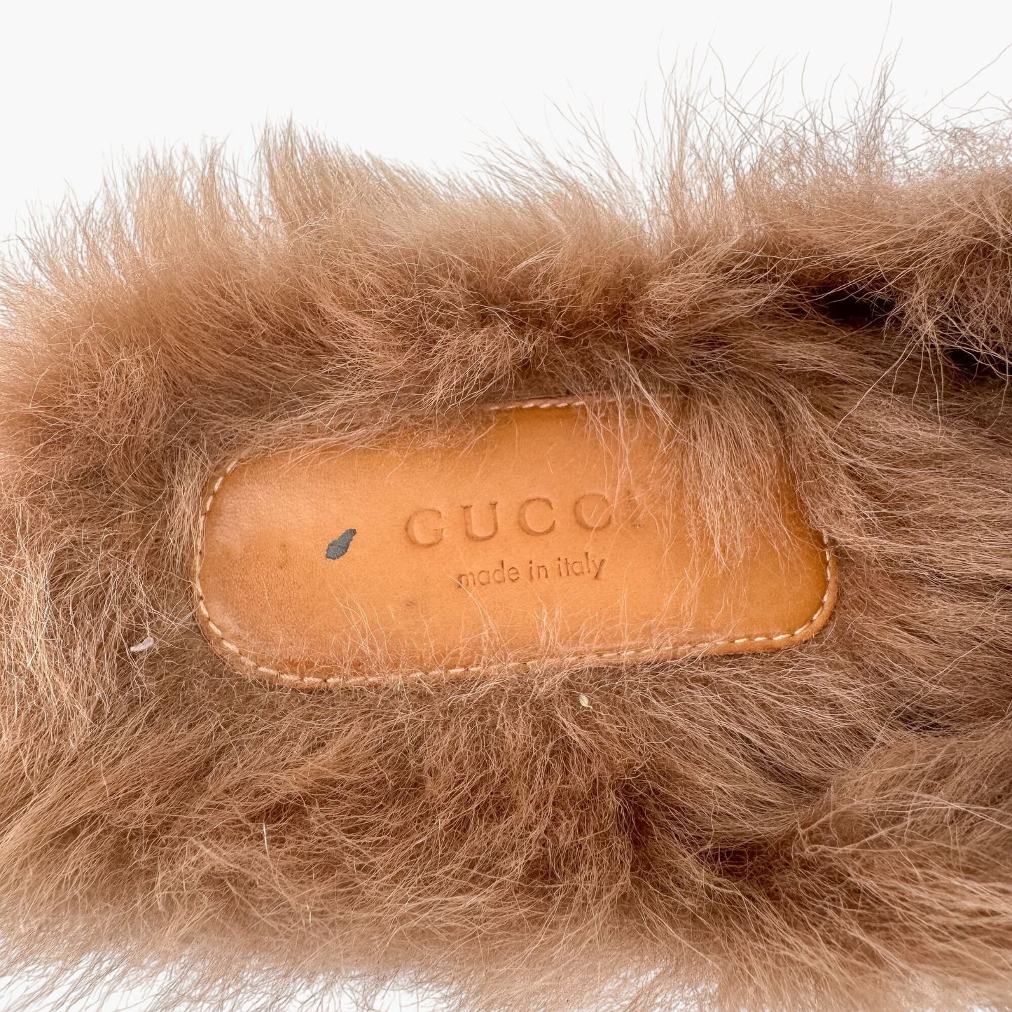 Gucci Princetown Horsebit Fur-Lined Loafer Mule in Black Leather Size 41