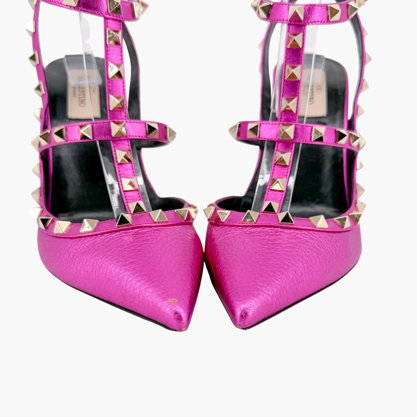 Valentino Rockstud Caged Pumps Fuchsia Pink Size 41