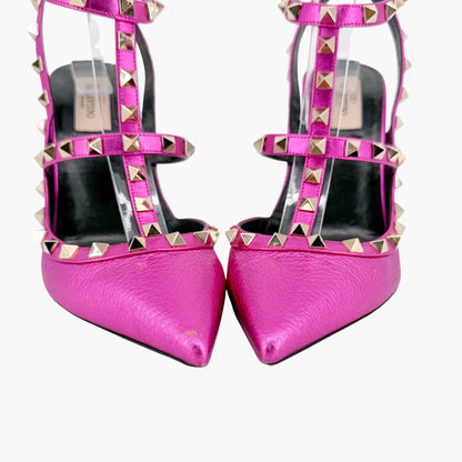 Valentino Rockstud Caged Pumps Fuchsia Pink Size 41