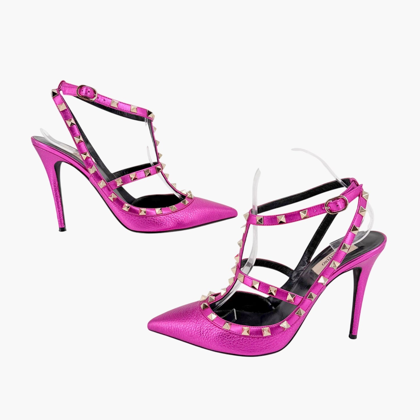 Valentino Rockstud Caged Pumps Fuchsia Pink Size 41