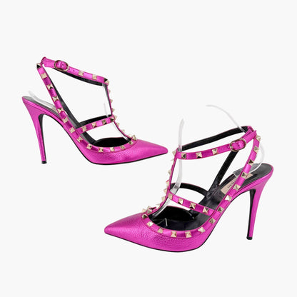 Valentino Rockstud Caged Pumps Fuchsia Pink Size 41