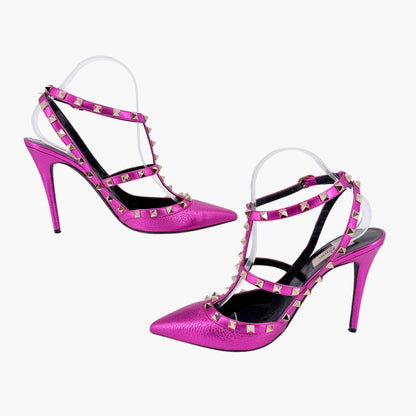 Valentino Rockstud Caged Pumps Fuchsia Pink Size 41