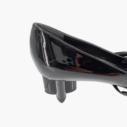 Louis Vuitton Black Patent Uniformes Flower Heel Pumps Size 37