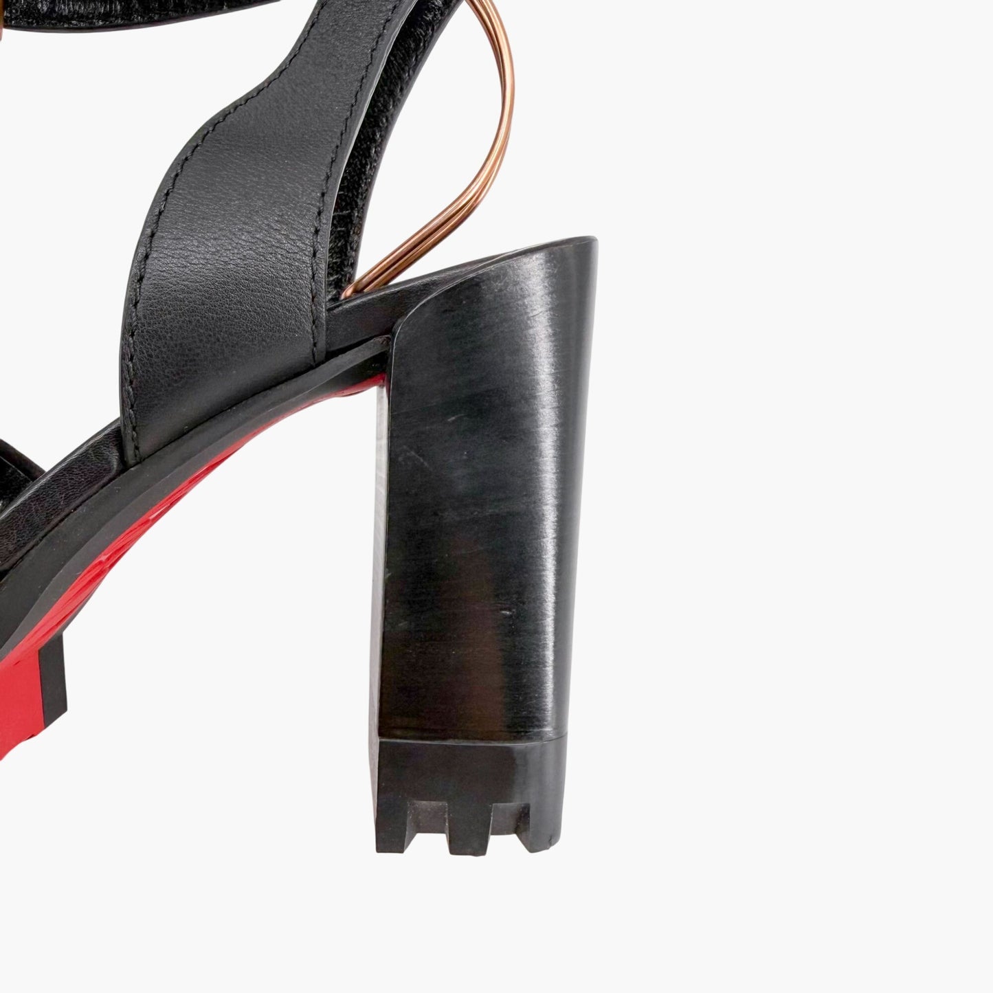 Christian Louboutin Rangerissima Lug Sandals in Black Leather Size 41