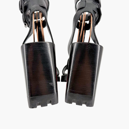 Christian Louboutin Rangerissima Lug Sandals in Black Leather Size 41