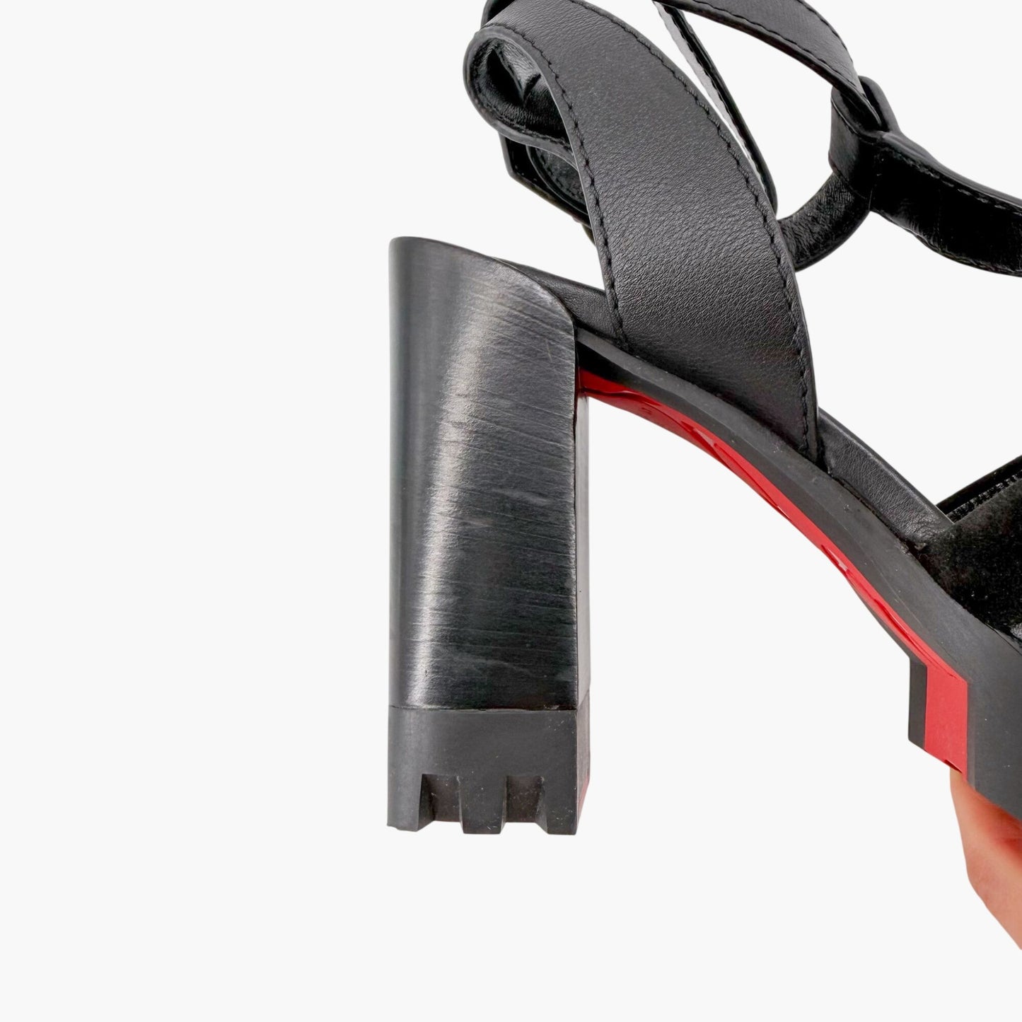 Christian Louboutin Rangerissima Lug Sandals in Black Leather Size 41