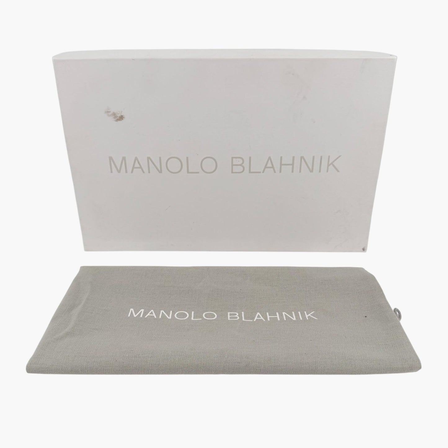 Manolo Blahnik Hangisi Crystal Ballet Flats in Blue Embroidered Mesh Size 37.5