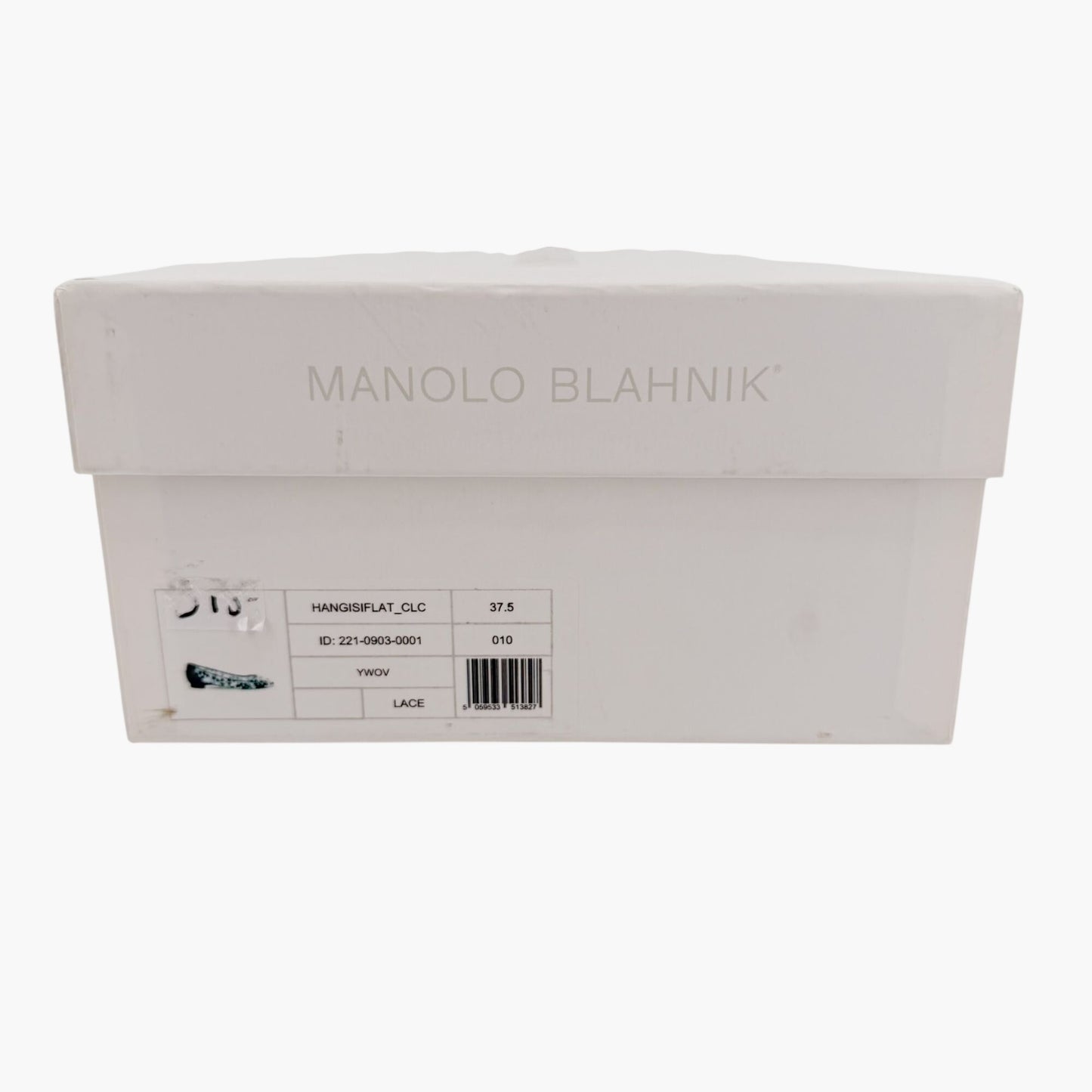 Manolo Blahnik Hangisi Crystal Ballet Flats in Blue Embroidered Mesh Size 37.5