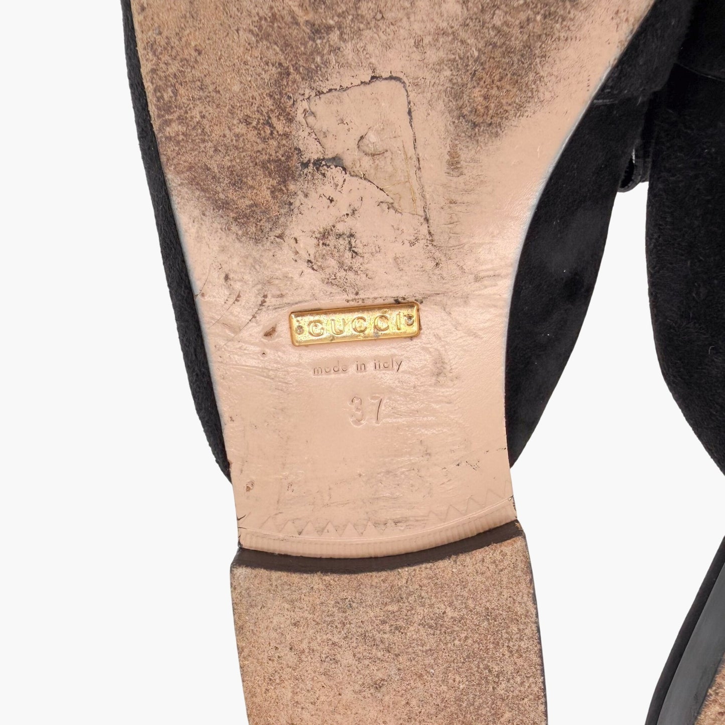 Gucci Marmont GG Fringe Black Suede Mules Size 37